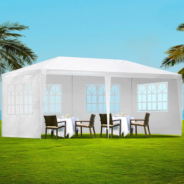 Instahut Marquee Gazebo 3x6m White UV Resistant Window Panels