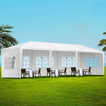 Instahut Marquee Gazebo 3x9m White UV Resistant Wedding Tent