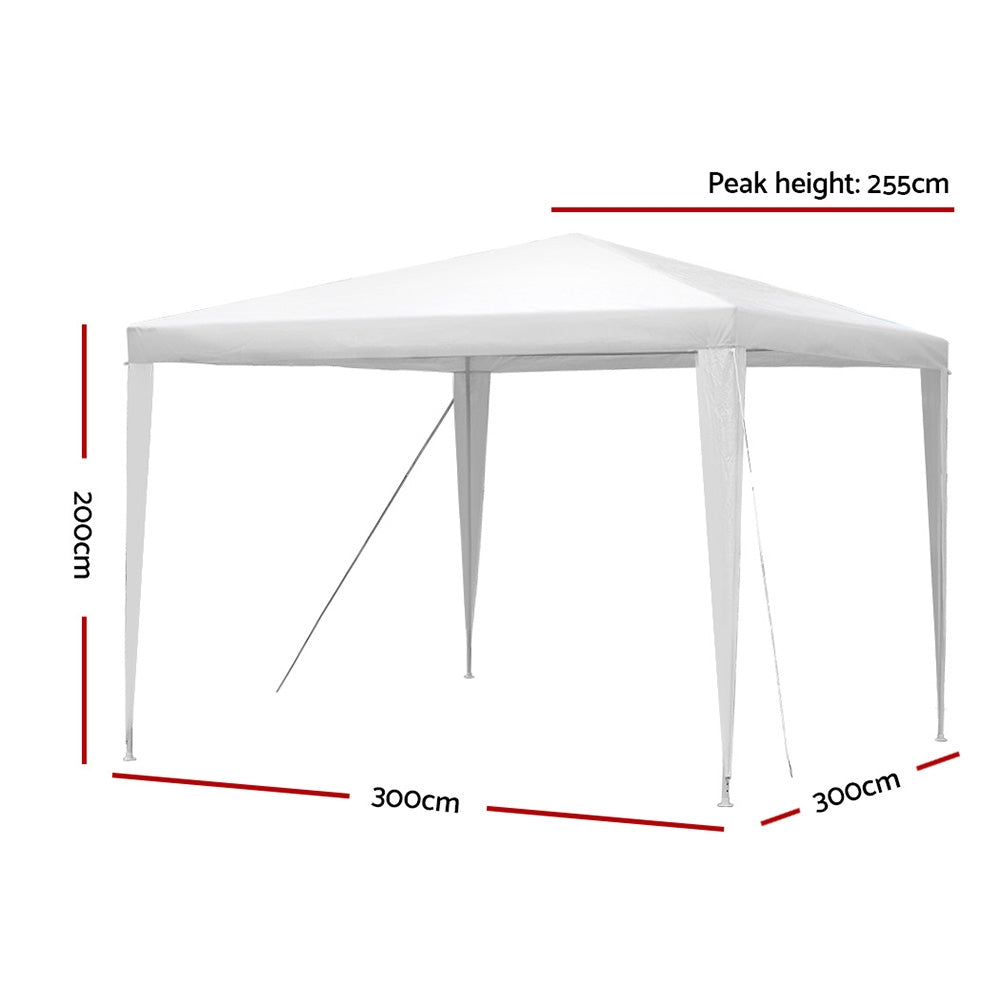 Instahut Pop Up Gazebo 3x3m UV Resistant with Bonus Carry Bag White