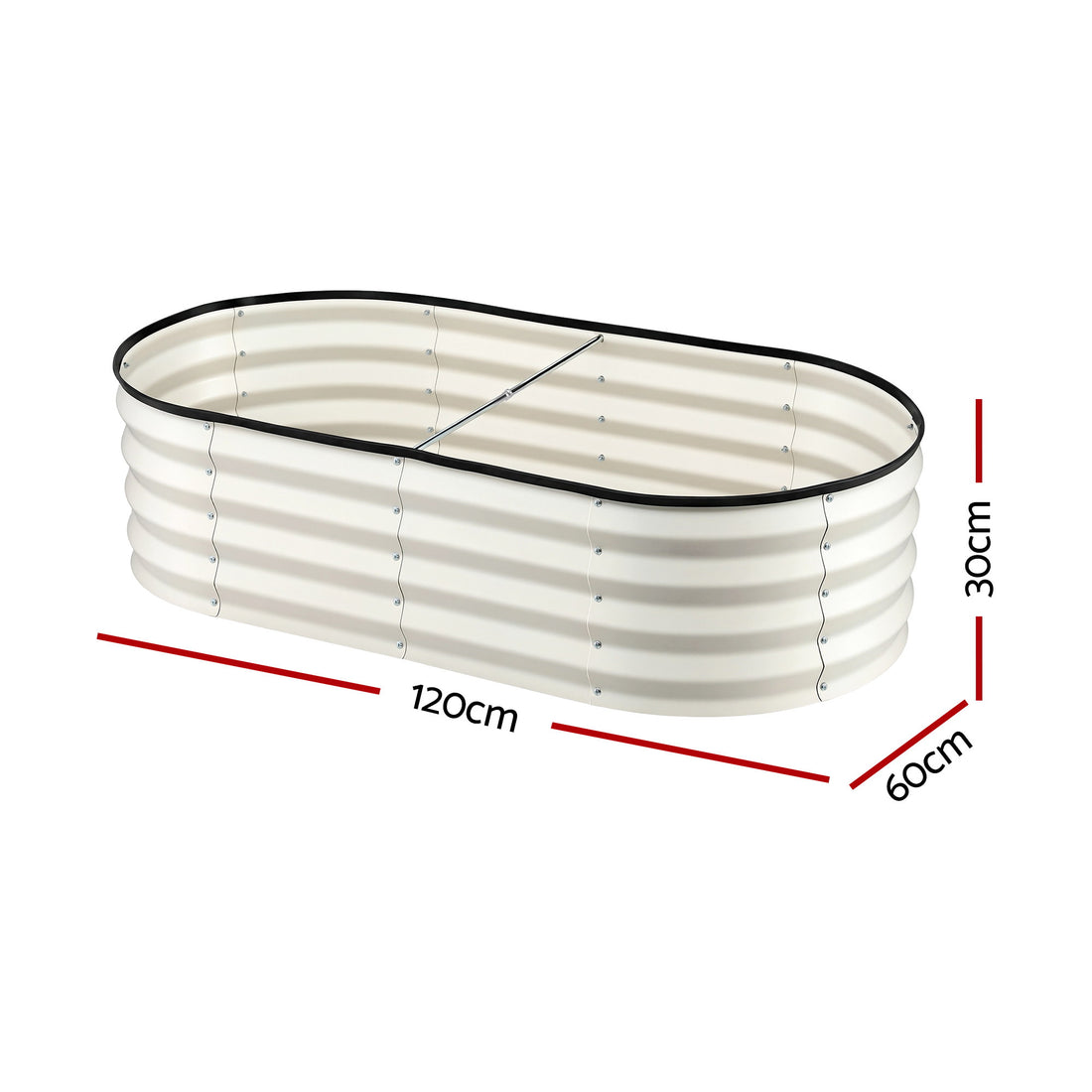 Green Fingers 2 Pack Galvanised Steel Garden Bed Planter 120x60x30cm White