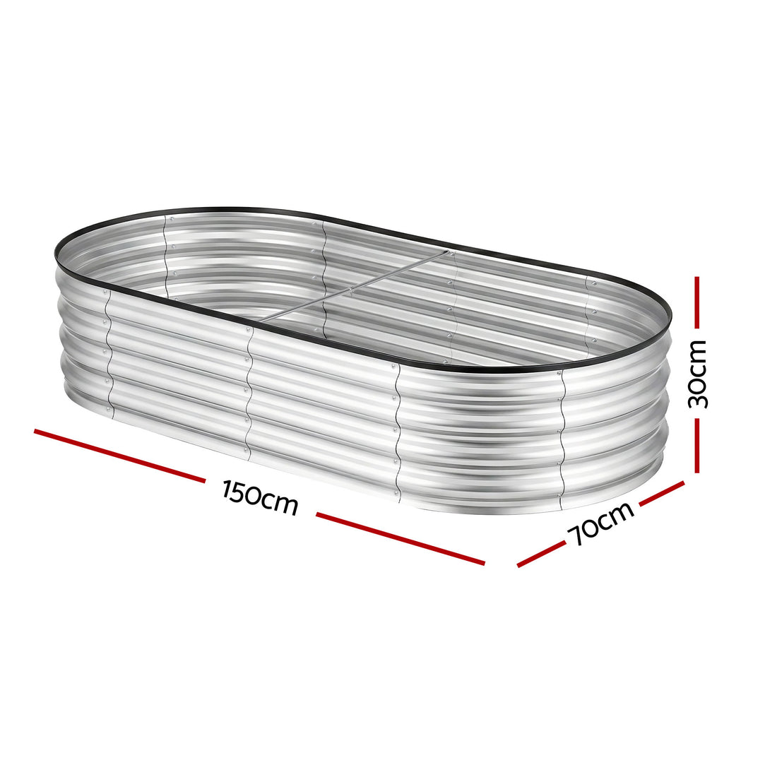 Green Fingers Galvanised Steel Raised Garden Bed 150cm Silver