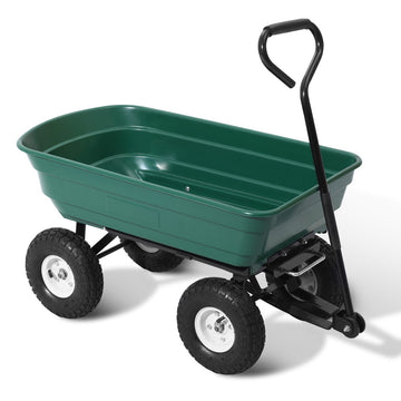Gardeon Garden Dump Cart Heavy Duty 270kg Green 75L