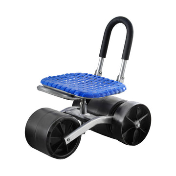 Gardeon Foldable Garden Stool Seat with Wheels Blue