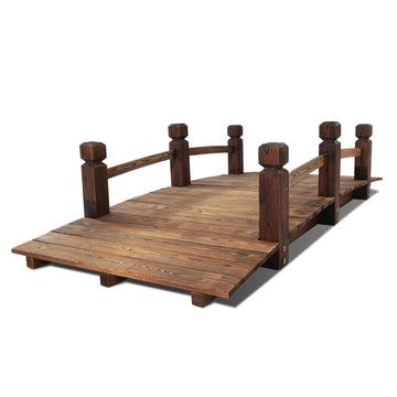 Gardeon Wooden Garden Bridge Arch Design Fir Wood 160cm