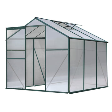 Green Fingers Aluminium Greenhouse 1.9x1.9M with Twin-Wall PC Panels