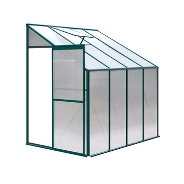 Green Fingers Lean-to Aluminium Greenhouse 2.5x1.27M with Twin-Wall PC Panels