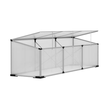 Green Fingers Cold Frame Greenhouse 180cm UV-Resistant 3 Vents Silver