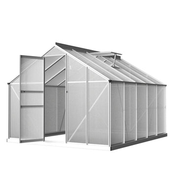 Green Fingers Aluminium Greenhouse Hinged Door UV-Resistant 14.72m³
