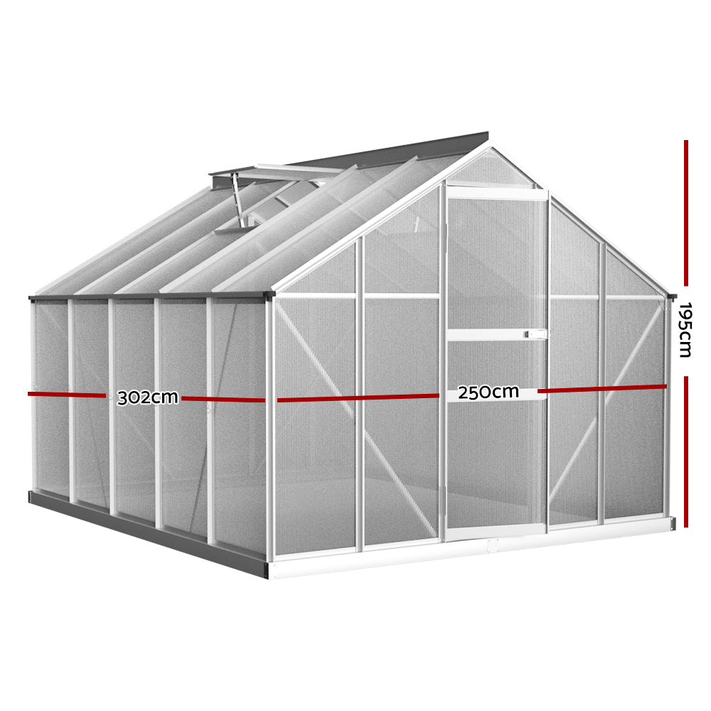 Green Fingers Aluminium Greenhouse Hinged Door UV-Resistant 14.72m³
