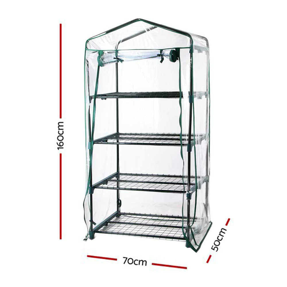 Green Fingers 4-Tier Mini Greenhouse for Year-Round Plant Growing PVC