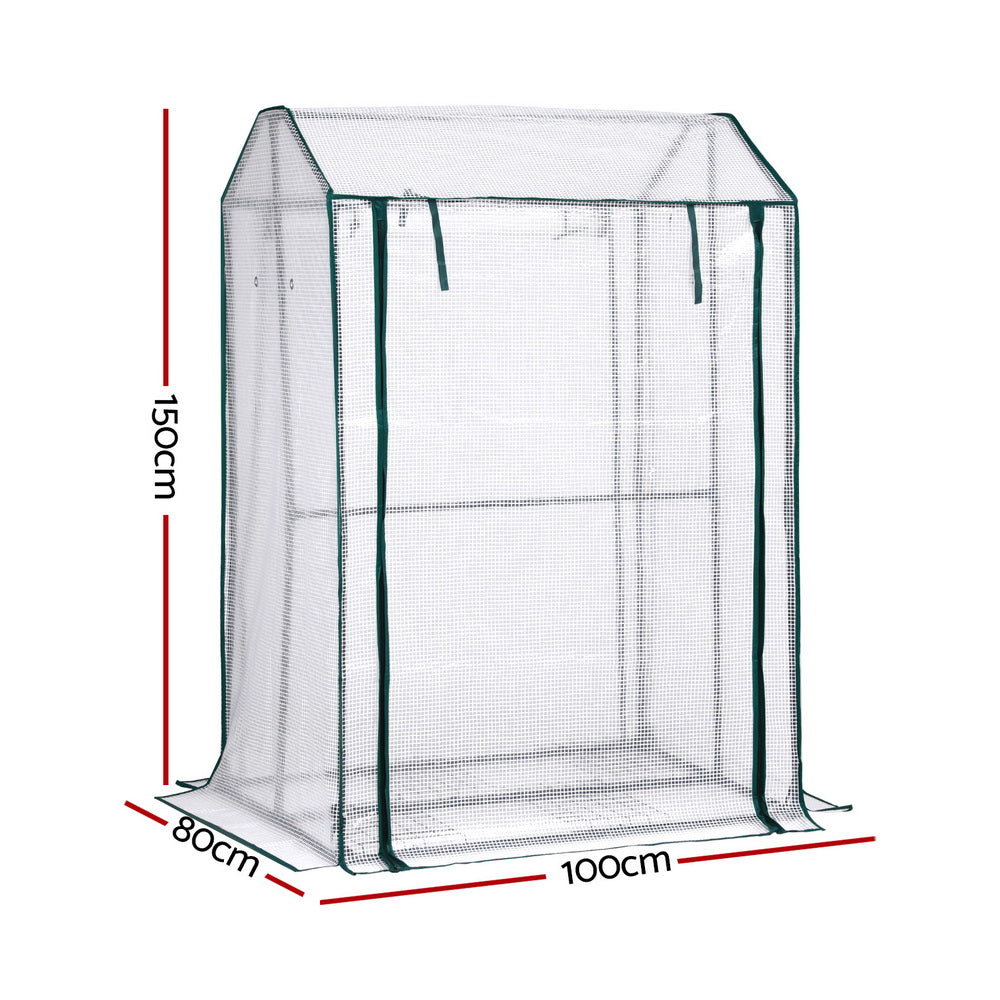 Green Fingers Mini Greenhouse PE Cover with Roll-Up Door 1.5m