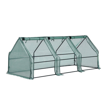 Green Fingers Mini Greenhouse with PE Cover Steel Frame 240cm