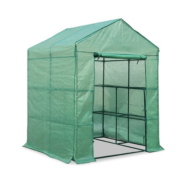 Green Fingers Walk-in Greenhouse 1.4x1.55M with 8 Shelves PE Mesh