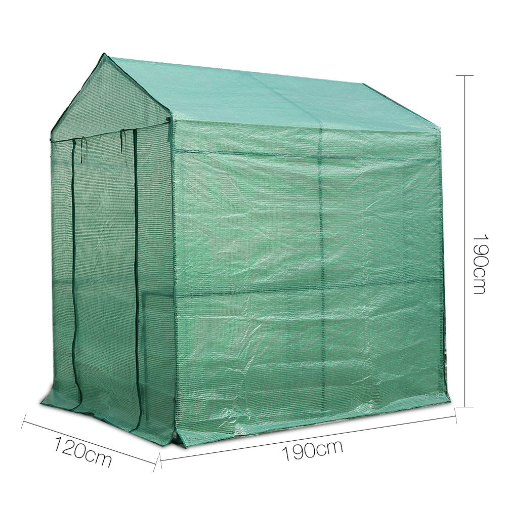 Greenfingers Walk-in Greenhouse 1.2x1.9M 4-Shelf