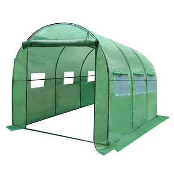 Green Fingers Walk-in Greenhouse 3x2M with 6 Mesh Windows PE Fabric