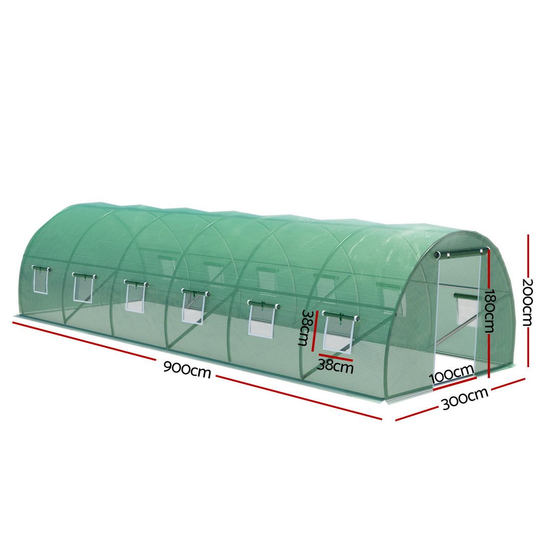 Green Fingers Walk-in Greenhouse Tunnel All-Weather Plant Protection 9m x 3m