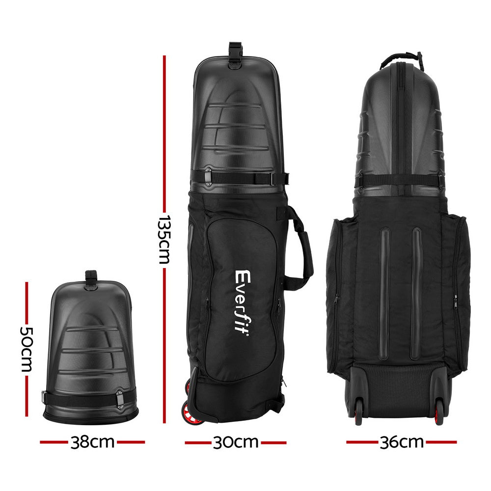 Everfit Golf Travel Bag with Wheels Hard Case 135cm Black