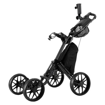 Everfit 4-Wheel Golf Trolley with Umbrella Stand Black
