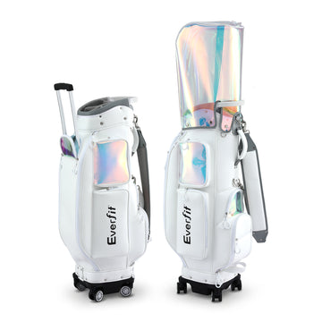 Everfit Rolling Golf Cart Bag with Club Organiser White