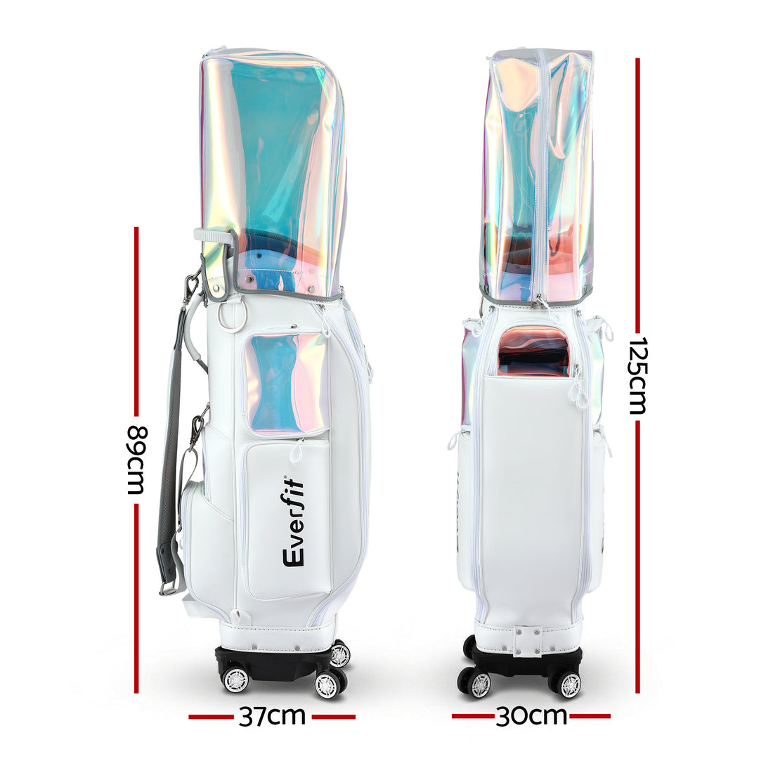 Everfit Rolling Golf Cart Bag with Club Organiser White