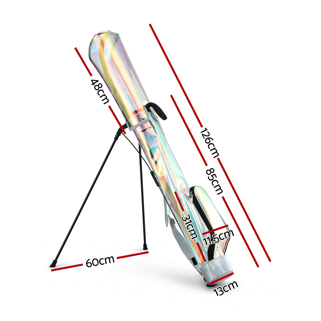 Everfit Lightweight Golf Stand Bag with Insulated Pocket Holographic