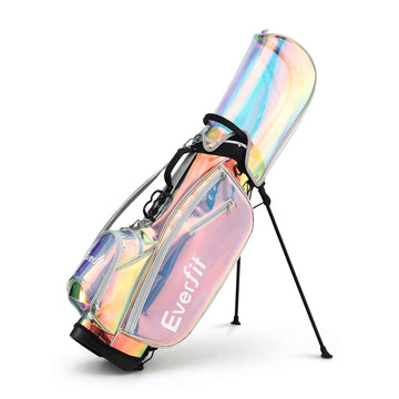 Everfit Lightweight Golf Carry Bag with Dual Strap and Club Divider Holographic