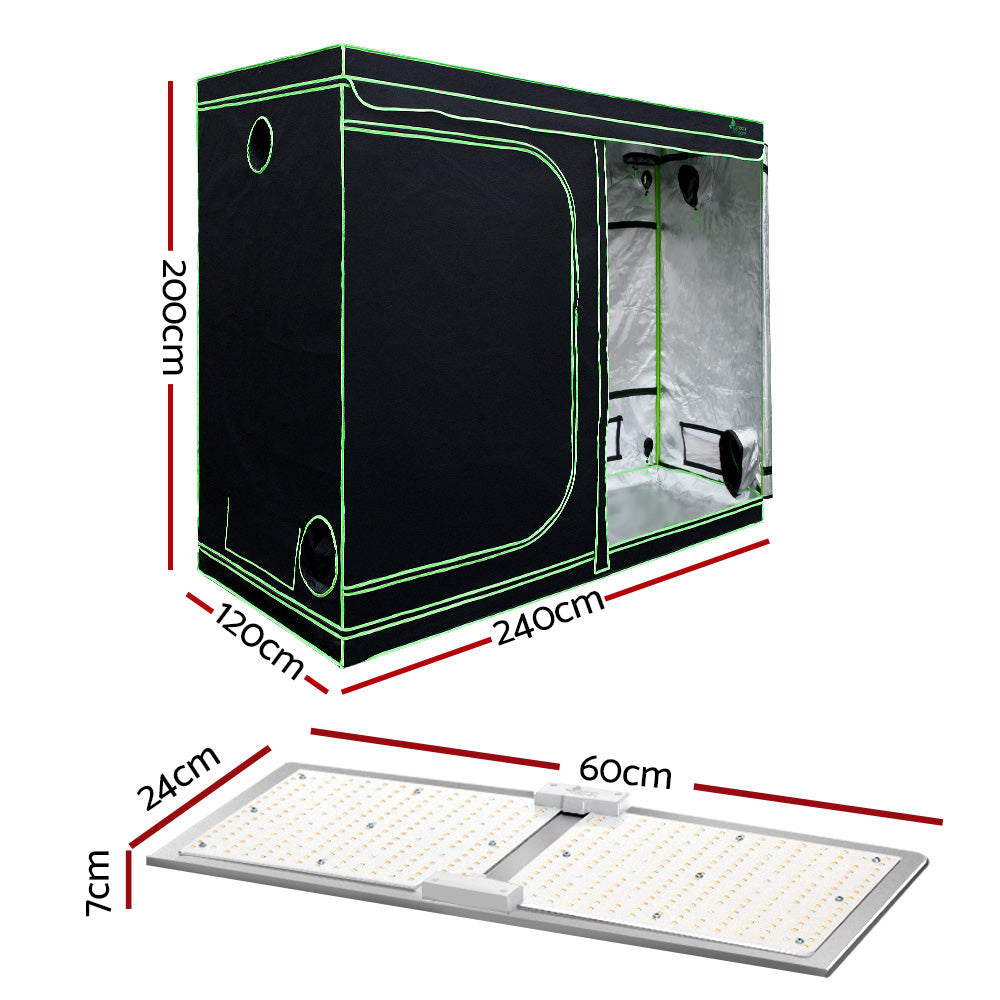 Greenfingers Hydroponics Grow Tent 220W LED Full Spectrum 2.4M Wide