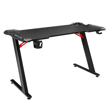 Artiss Gaming Desk with RGB LED Lights Cup Holder 120cm Black