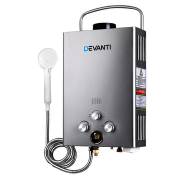 Devanti Portable Gas Water Heater 360L/H with Pump Grey