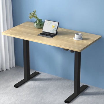 Artiss Electric Standing Desk Motorised Height Adjustable White Oak 120cm