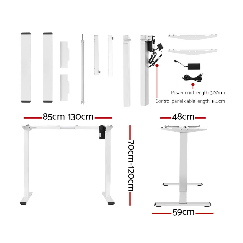 Artiss Motorised Standing Desk Oak 120cm with Height Adjustable Frame