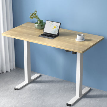 Artiss Motorised Standing Desk Oak 120cm with Height Adjustable Frame