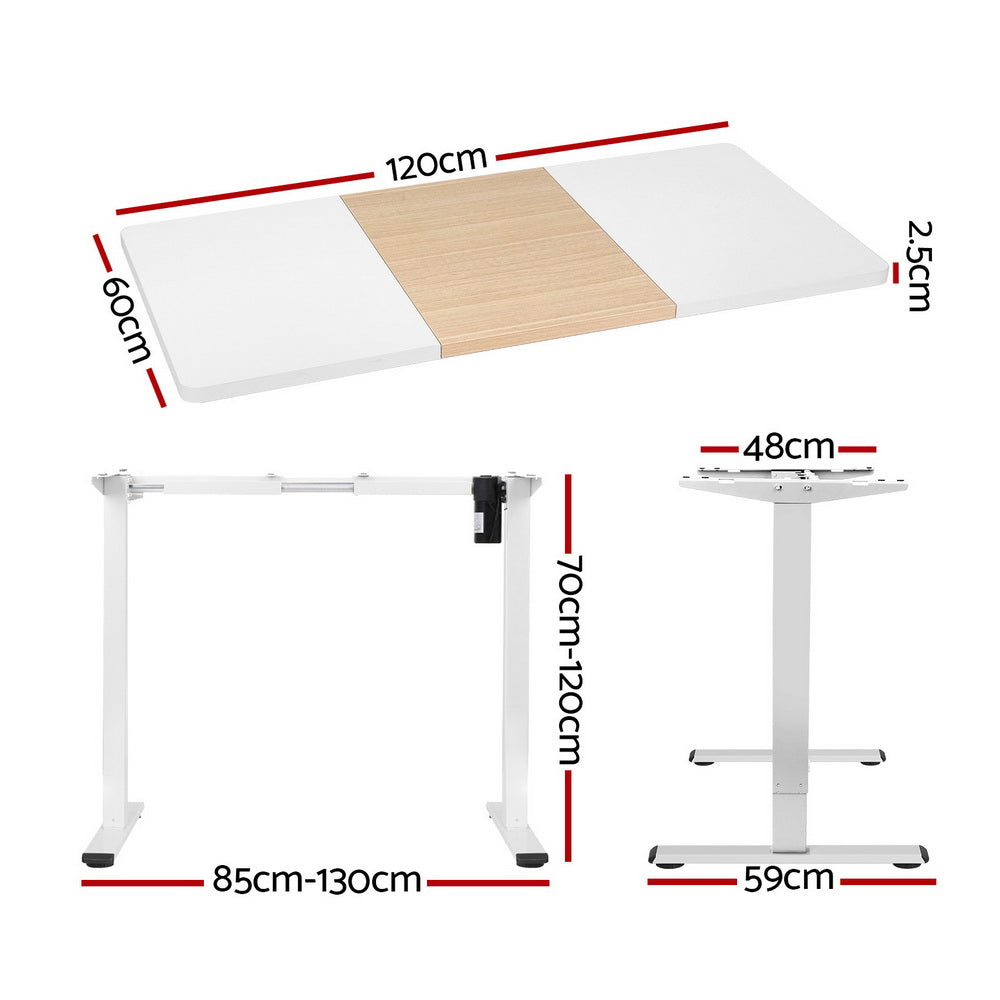 Artiss Motorised Standing Desk Dual Motor Height Adjustable 120CM White