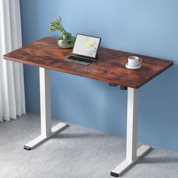 Artiss Motorised Sit Stand Desk Height Adjustable 120cm Rustic Brown