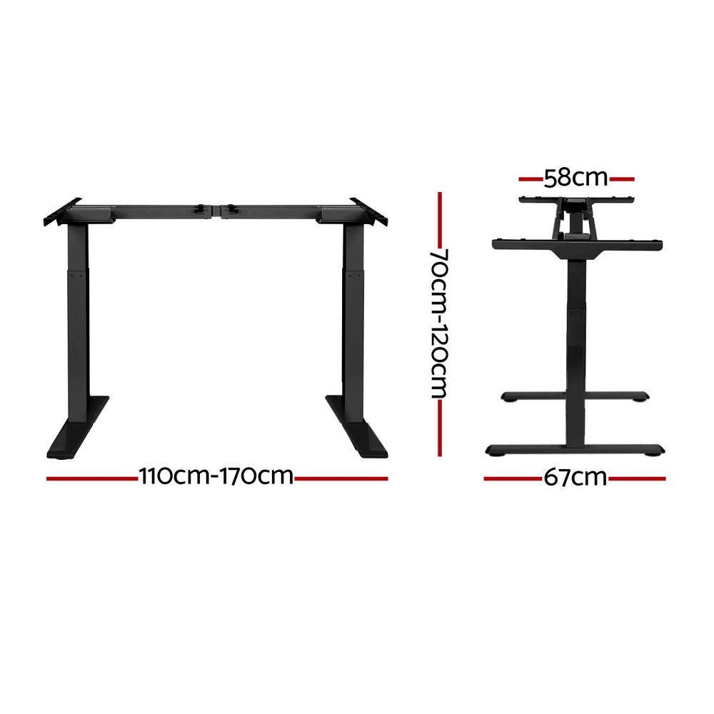 Artiss Electric Standing Desk Frame Dual Motor Black
