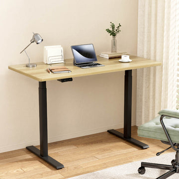 Artiss Electric Standing Desk Dual Motor Oak 120cm