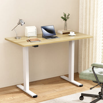 Artiss Motorised Standing Desk Dual Motor 140cm White Oak