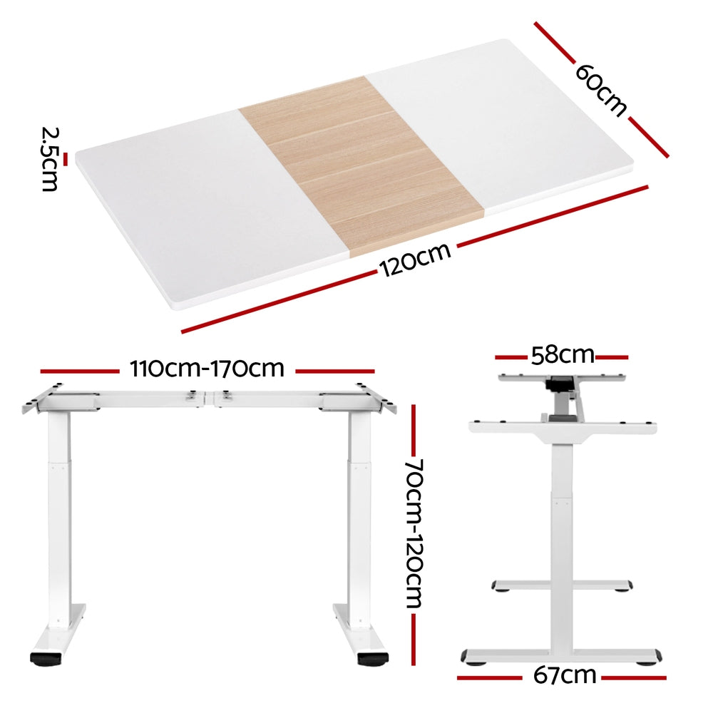 Artiss Standing Desk Motorised Height Adjustable 120CM White