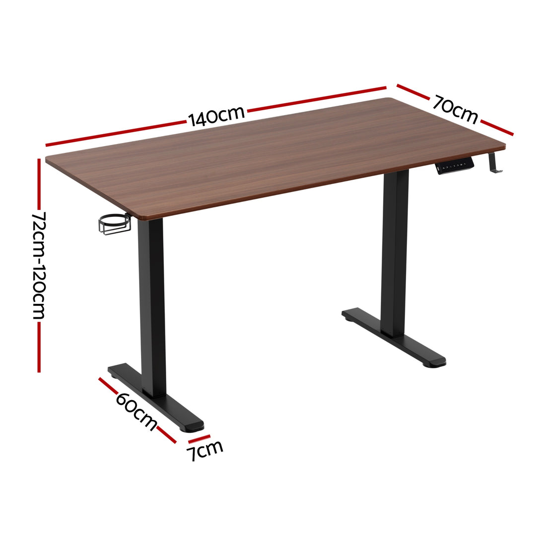 Artiss Electric Sit Stand Desk Motorised Dual Motor 140cm Walnut