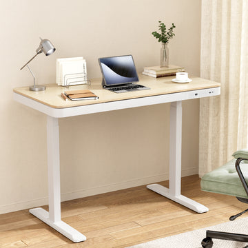 Artiss Electric Standing Desk Dual Motor Oak 120cm
