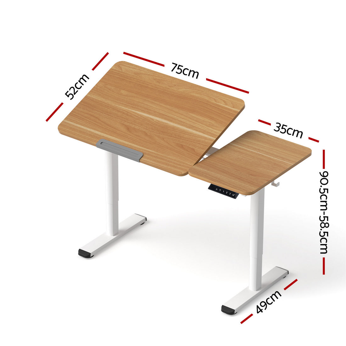 Artiss Electric Standing Desk Oak 110cm Height Adjustable