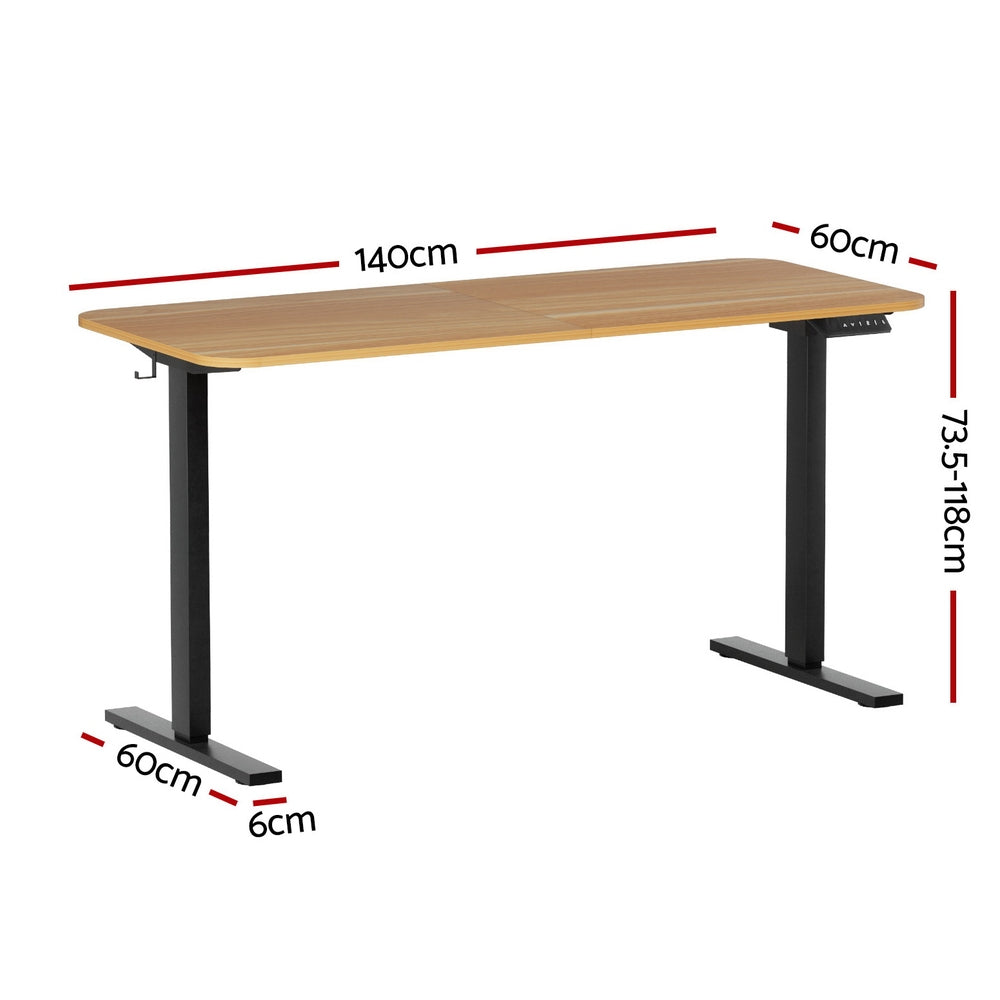 Artiss Electric Standing Desk Height Adjustable 73-118cm Black