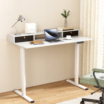Artiss Motorised Standing Desk with Storage Shelf 120cm White