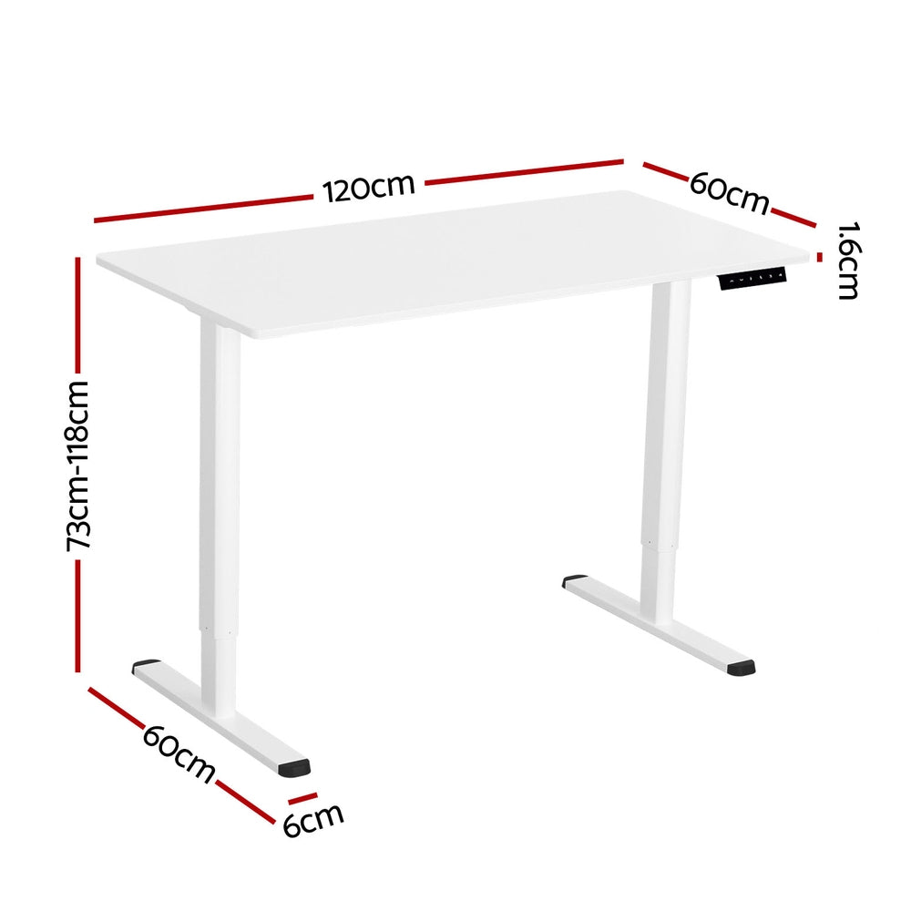 Artiss Electric Standing Desk Height Adjustable 120cm White