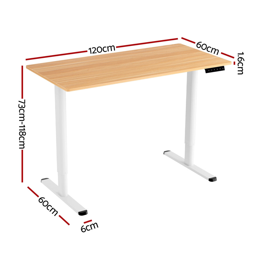 Artiss Electric Standing Desk Height Adjustable 120cm White