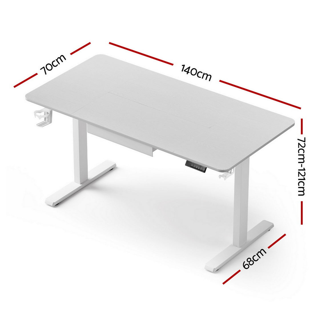 Artiss Electric Standing Desk White 140cm Height Adjustable