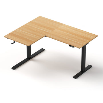 Artiss L-Shape Electric Standing Desk Oak 140x110cm