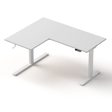 Artiss L-Shape Standing Desk White Oak 140x110cm