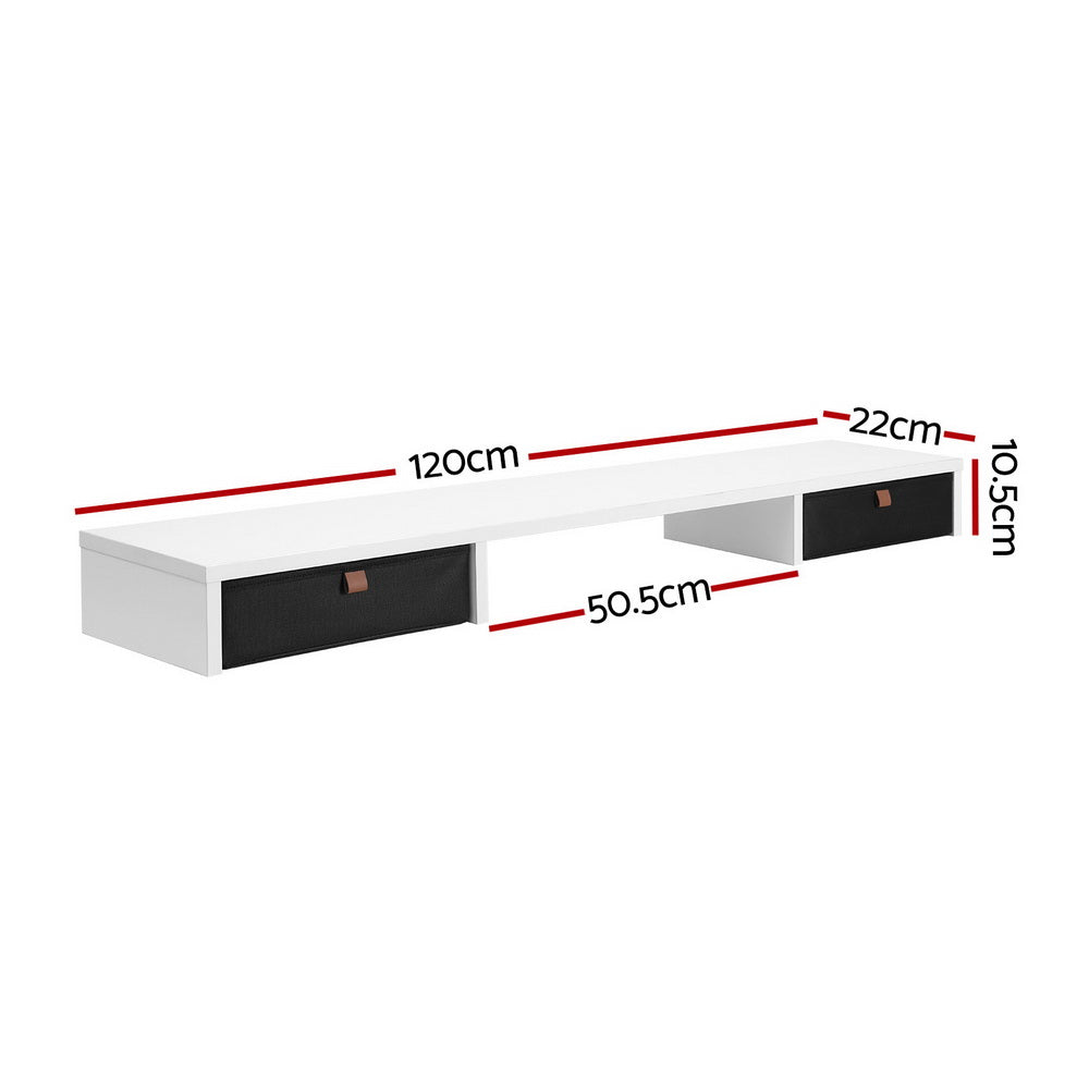 Artiss Desk Shelf Organizer Two-Tier White 120cm