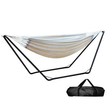 Gardeon Freestanding Hammock Bed with Steel Stand 280cm Cream